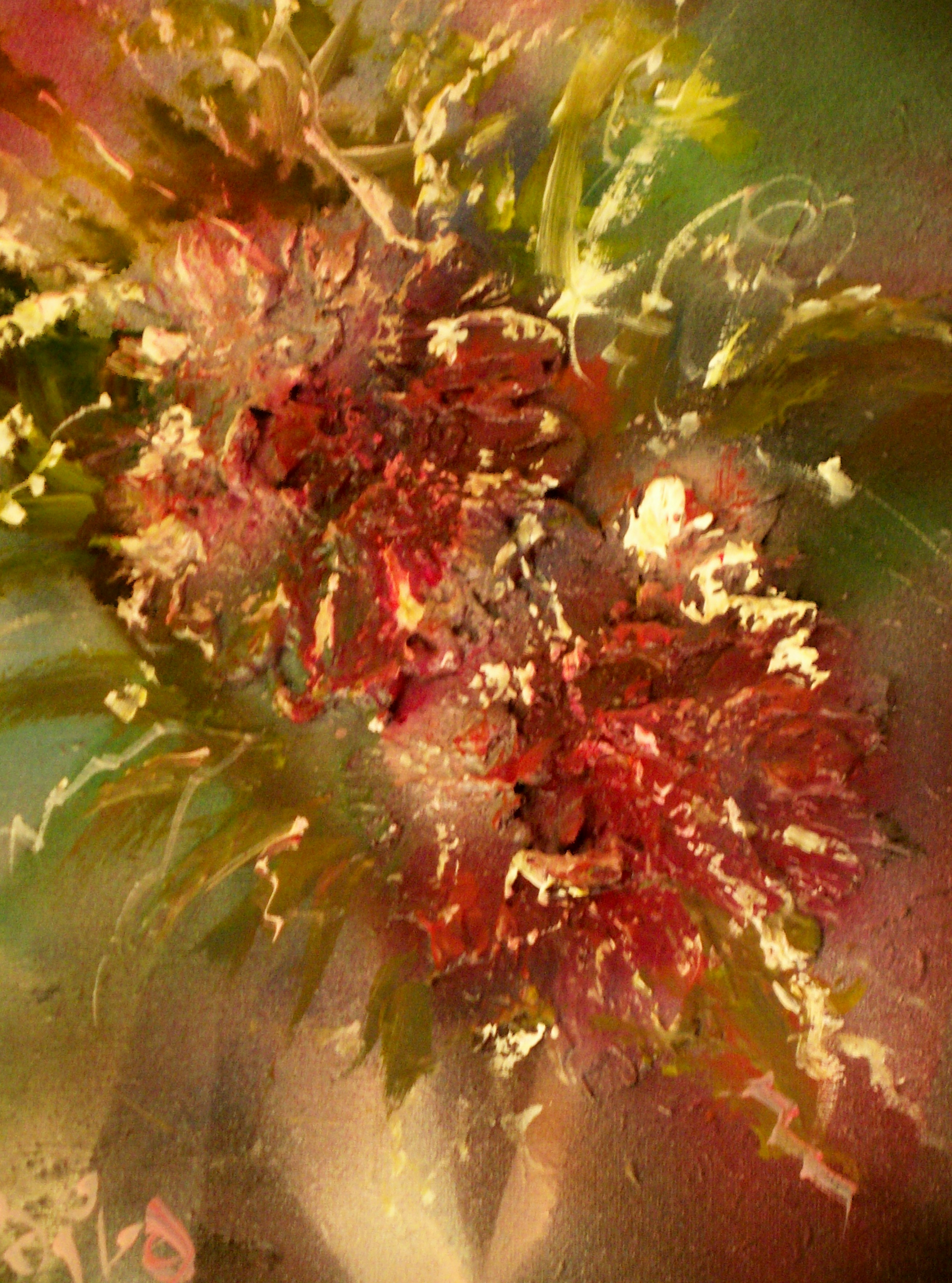 Flaming Corsage (mixed medium)
